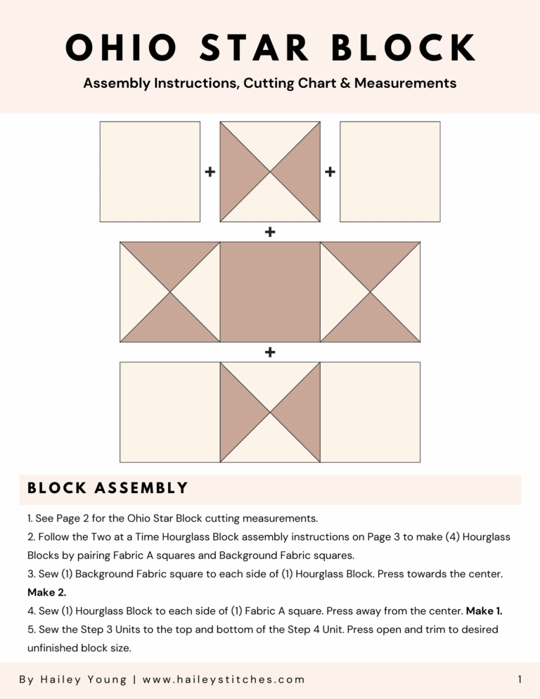How to Make an Ohio Star Quilt Block (With Sizing Cheat Sheet!)