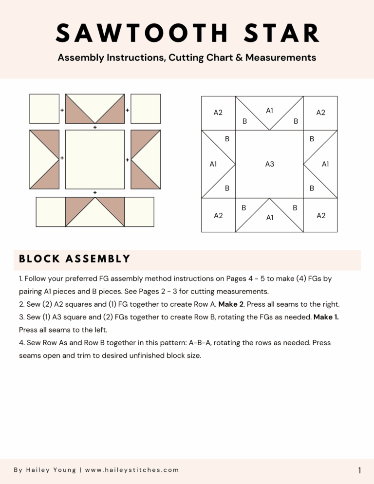How to Make a Sawtooth Star Quilt Block (Using the 4-at-a-Time Flying Geese Method!)